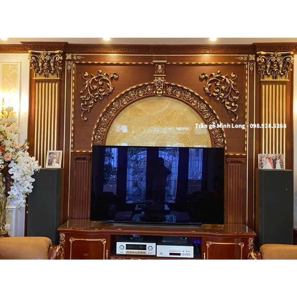 ốp tường gỗ phòng khách