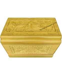Tiểu Quách Gỗ Vàng Tâm 8-8-10 Chạm Phượng Sen Đẹp