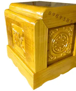 Tiểu Quách Gỗ Vàng Tâm Nhỏ 7-7-10 Dùng Đựng Bình Tro