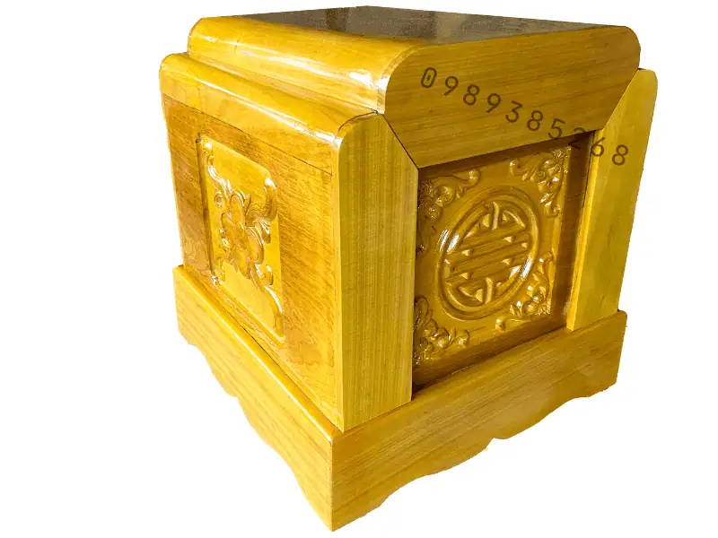 Tiểu Quách Gỗ Vàng Tâm Nhỏ 7-7-10 Dùng Đựng Bình Tro Tiểu Quách Gỗ Vàng Tâm Nhỏ 7-7-10 Dùng Đựng Bình Tro