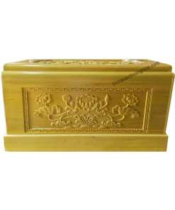 Tiểu Quách Gỗ Vàng Tâm 8-8-10 Chạm Sen Đẹp
