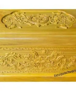 Tiểu Quách Gỗ Vàng Tâm 10-10-10 Chạm Hoa Sen Đẹp - Ảnh 2