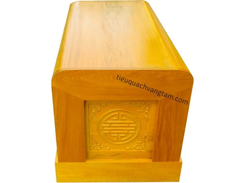 Tiểu Quách Gỗ Vàng Tâm 7-7-10 Chạm Khắc Hoa Sen Đẹp Tiểu Quách Gỗ Vàng Tâm 7-7-10 Chạm Khắc Hoa Sen Đẹp - Ảnh 3