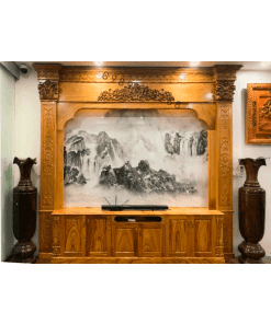 Vách kệ tivi - ốp tường gỗ 03