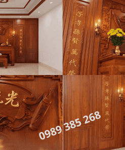 Ốp vách phòng thờ – vách ốp lưng bàn thờ mẫu 03 ốp vách phòng thờ
