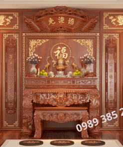 phòng thờ gỗ tự nhiên