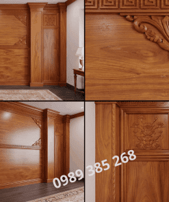 Ốp lưng phòng thờ – vách ốp lưng bàn thờ mẫu 06 ốp gỗ phòng thờ