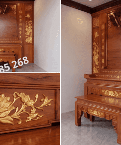Vách phòng thờ hiện đại gỗ tự nhiên mẫu 14 vách ngăn phòng thờ